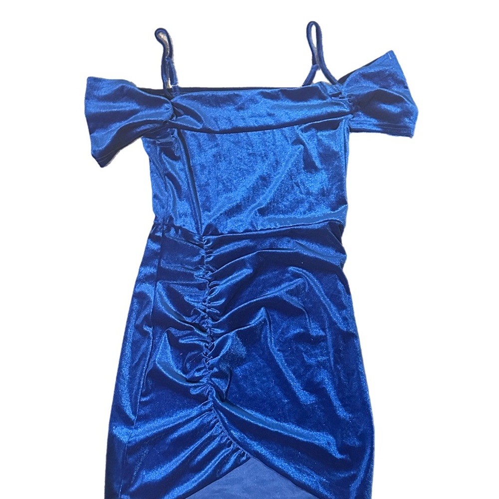 SHEIN Royal Blue Velvet Mini Dress